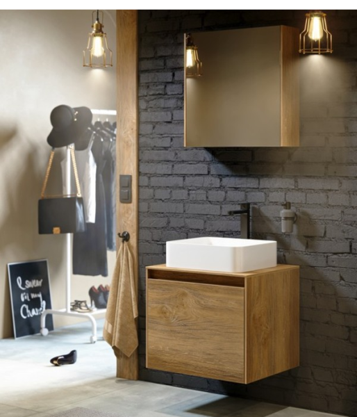 Зеркало-шкаф 60 см AQWELLA MOB0406+MOB0717DB